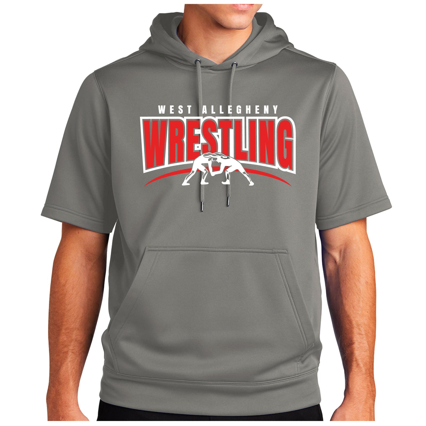West Allegheny Wrestling: Sport-Tek ® Sport-Wick ® Fleece Short Sleeve Hooded Pullover (ST251/YST251)